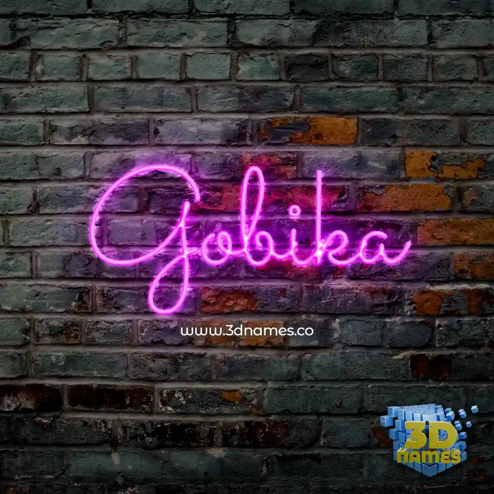 gobika in Pink Neon style - 3D name wallpaper