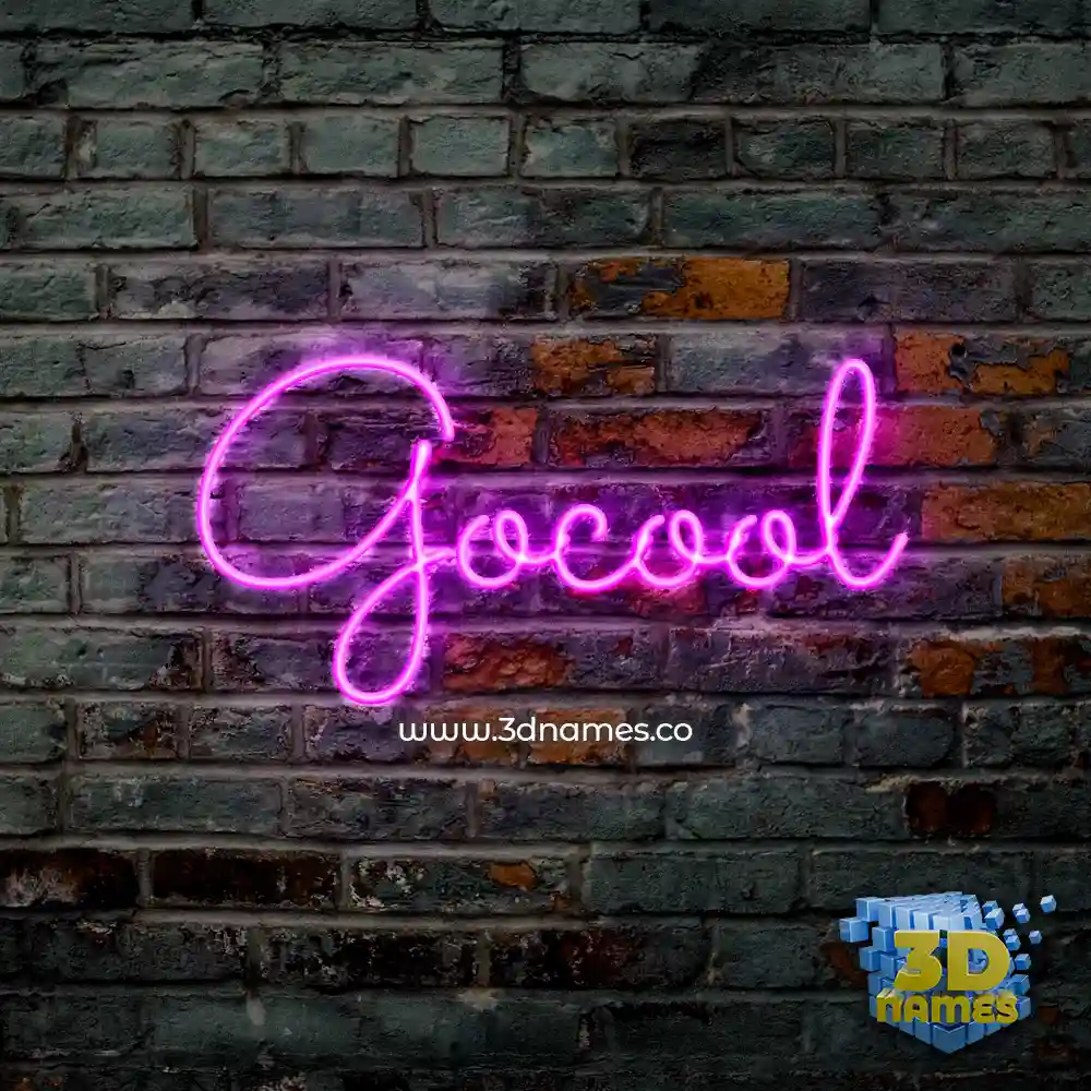gocool in Pink Neon style - 3D name wallpaper