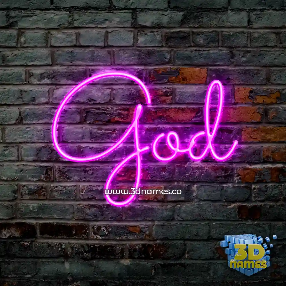 god in Pink Neon style - 3D name wallpaper