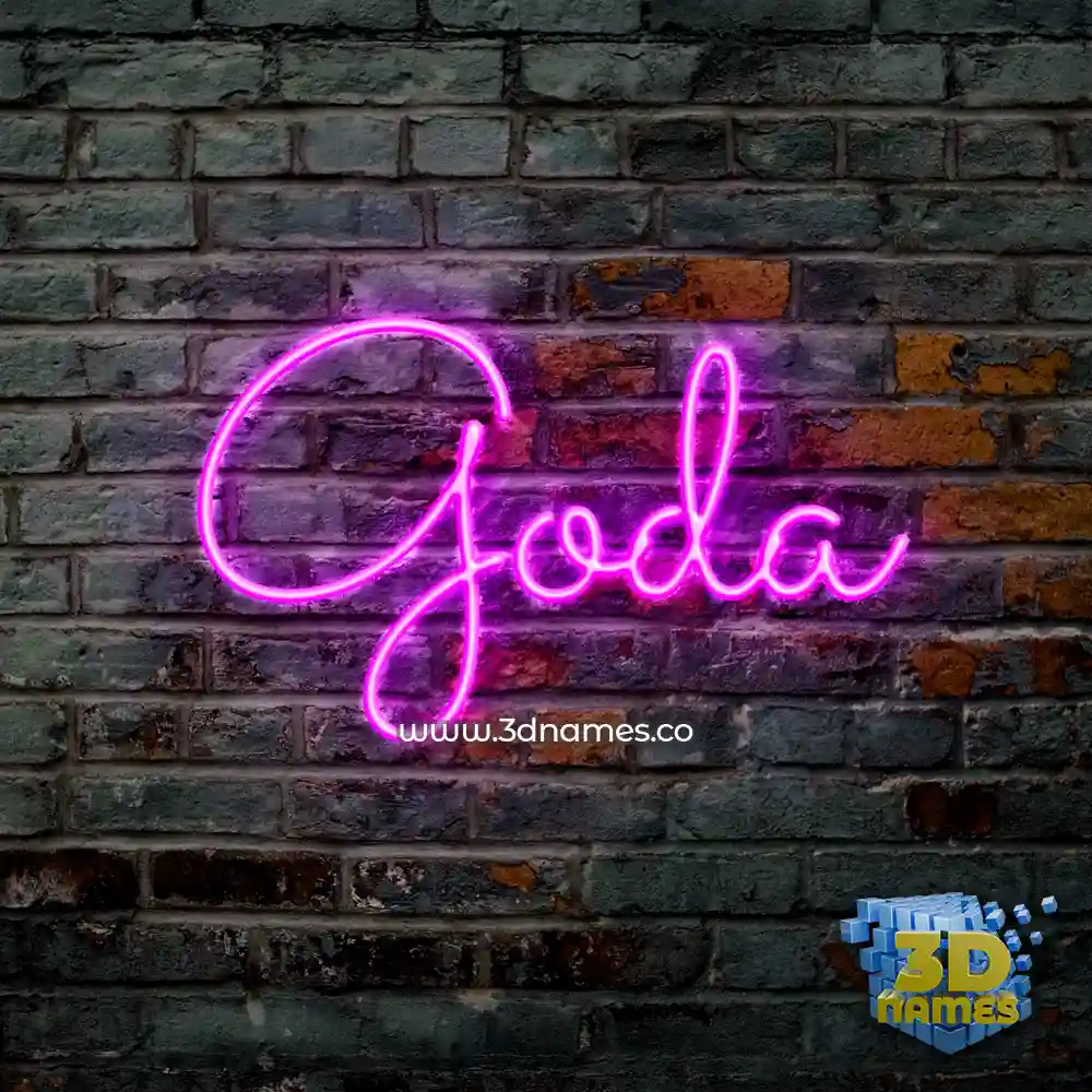 goda in Pink Neon style - 3D name wallpaper