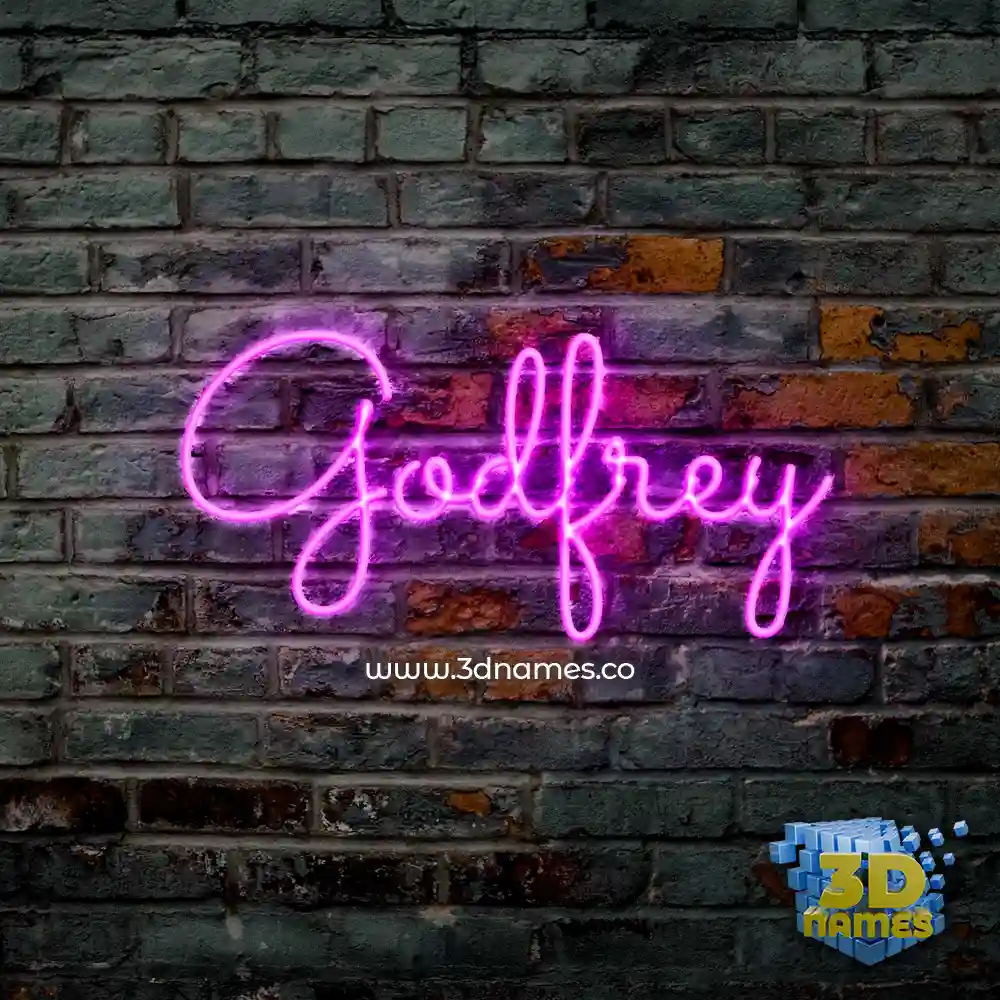 godfrey in Pink Neon style - 3D name wallpaper