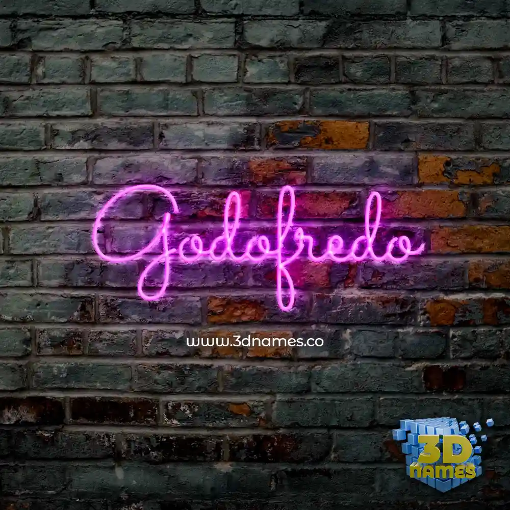 godofredo in Pink Neon style - 3D name wallpaper