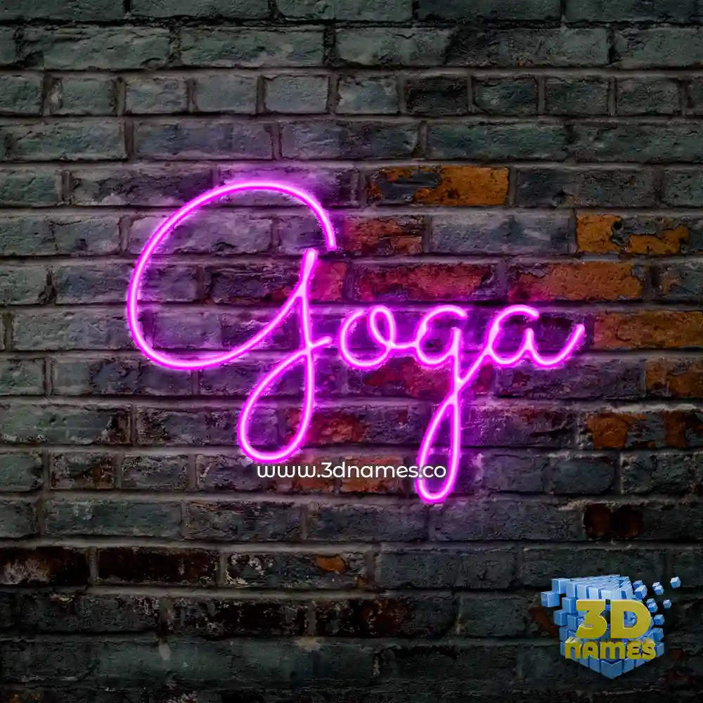 goga in Pink Neon style - 3D name wallpaper