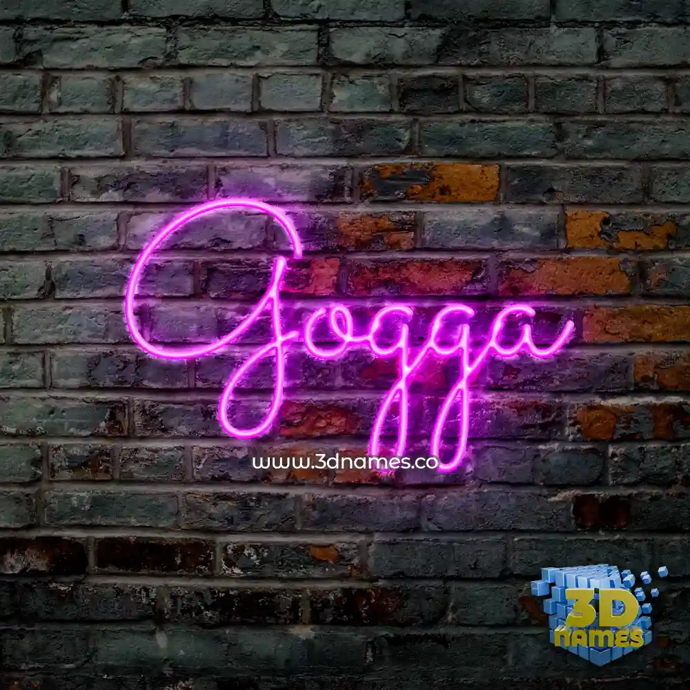 gogga in Pink Neon style - 3D name wallpaper