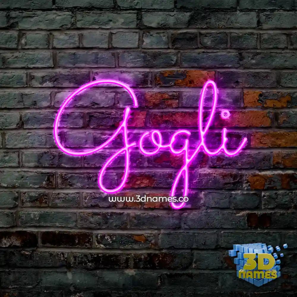 gogli in Pink Neon style - 3D name wallpaper