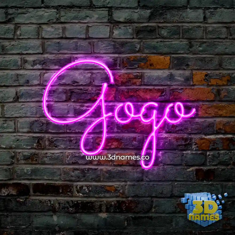 gogo in Pink Neon style - 3D name wallpaper