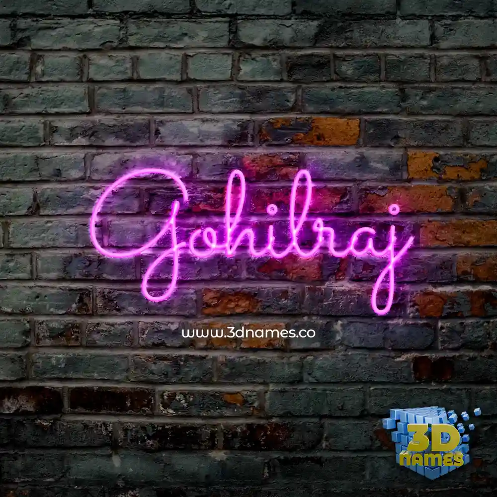 gohilraj in Pink Neon style - 3D name wallpaper