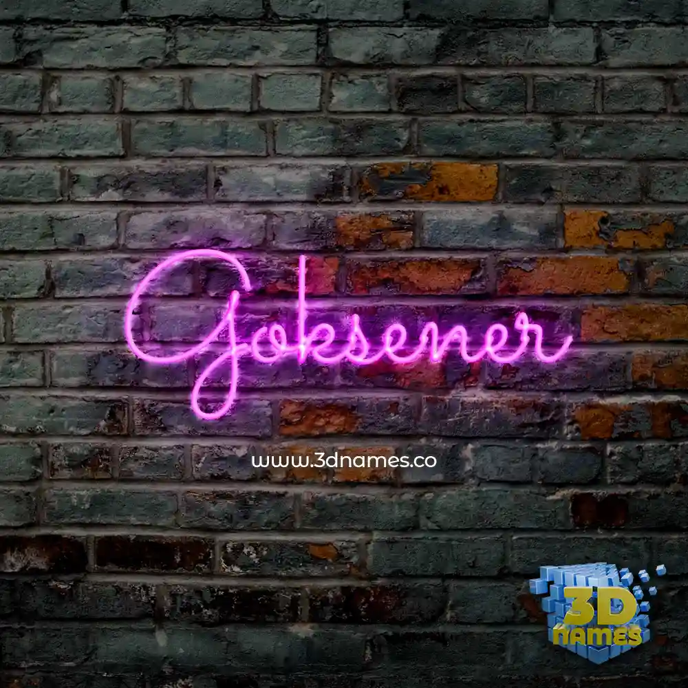 goksener in Pink Neon style - 3D name wallpaper