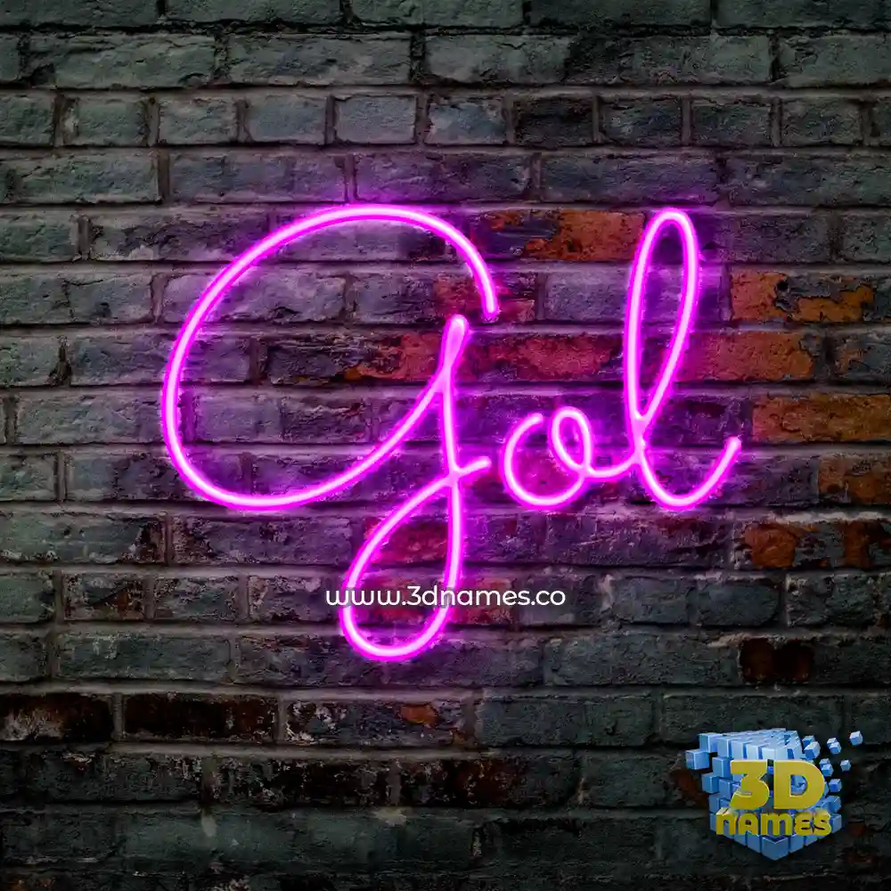 gol in Pink Neon style - 3D name wallpaper