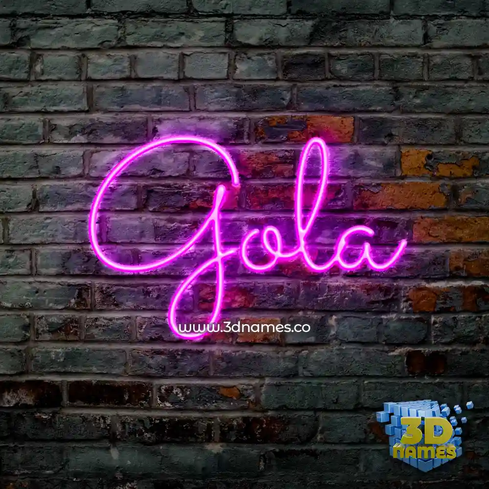 gola in Pink Neon style - 3D name wallpaper