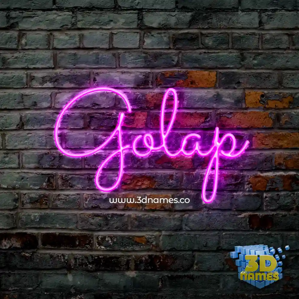 golap in Pink Neon style - 3D name wallpaper