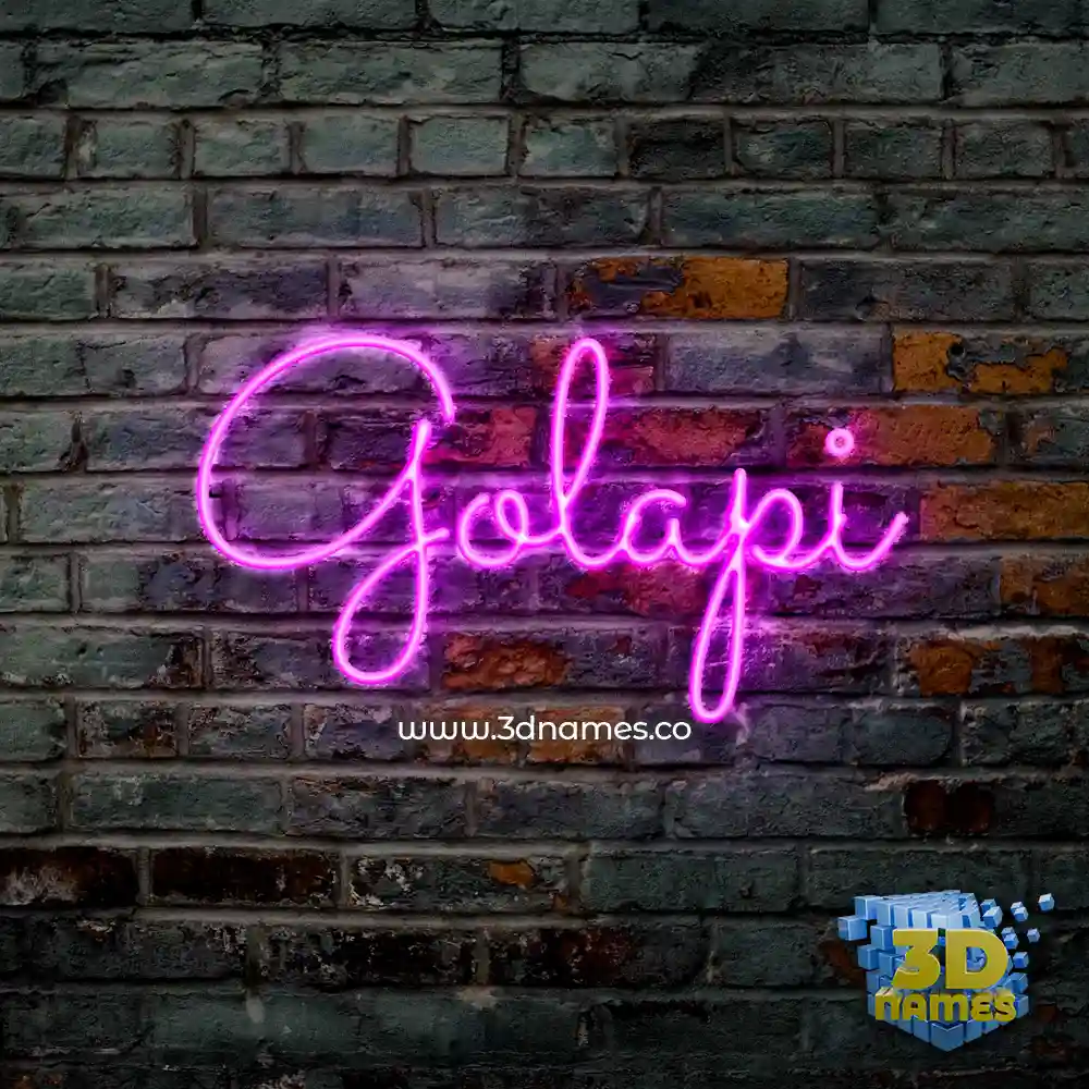 golapi in Pink Neon style - 3D name wallpaper