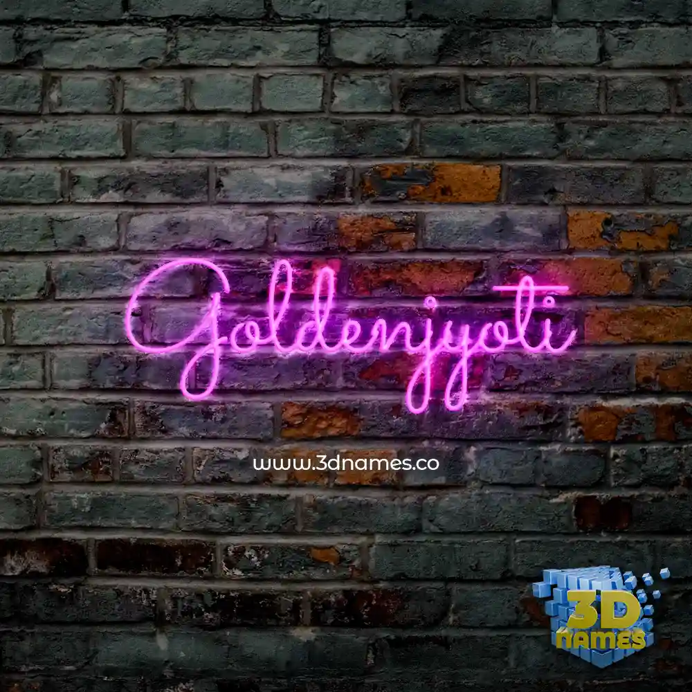 goldenjyoti in Pink Neon style - 3D name wallpaper