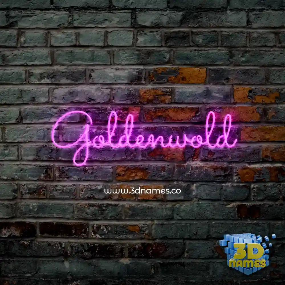 goldenwold in Pink Neon style - 3D name wallpaper