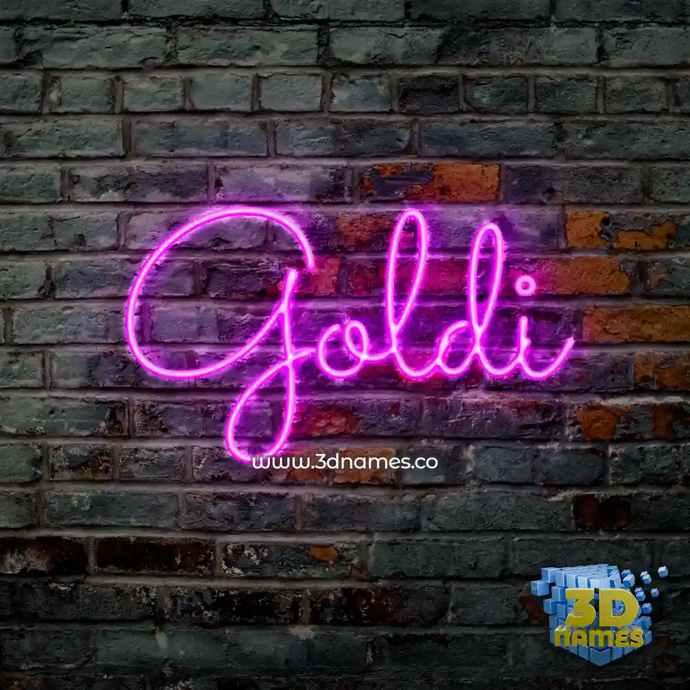 goldi in Pink Neon style - 3D name wallpaper
