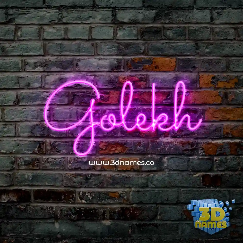 golekh in Pink Neon style - 3D name wallpaper