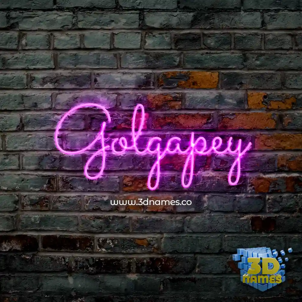 golgapey in Pink Neon style - 3D name wallpaper