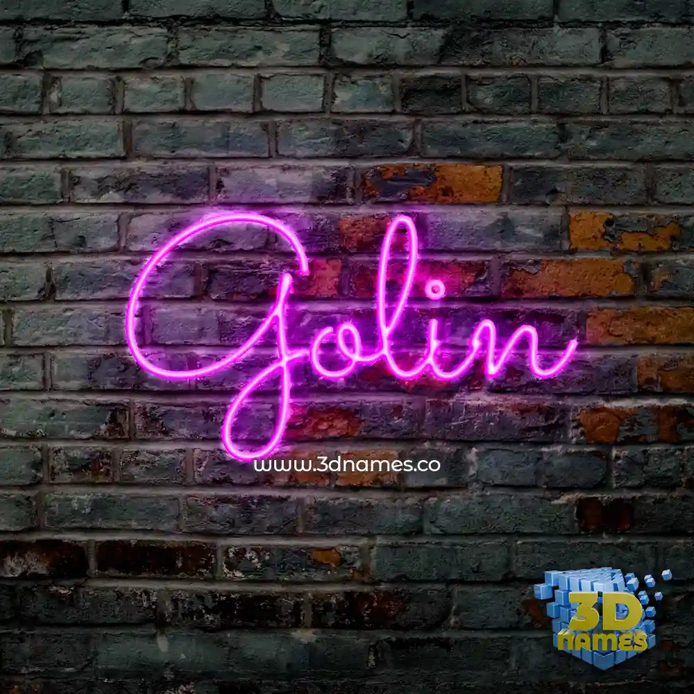 golin in Pink Neon style - 3D name wallpaper