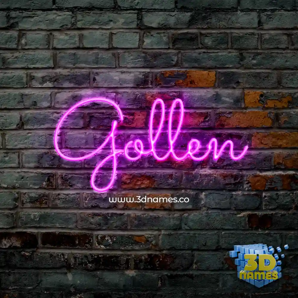 gollen in Pink Neon style - 3D name wallpaper