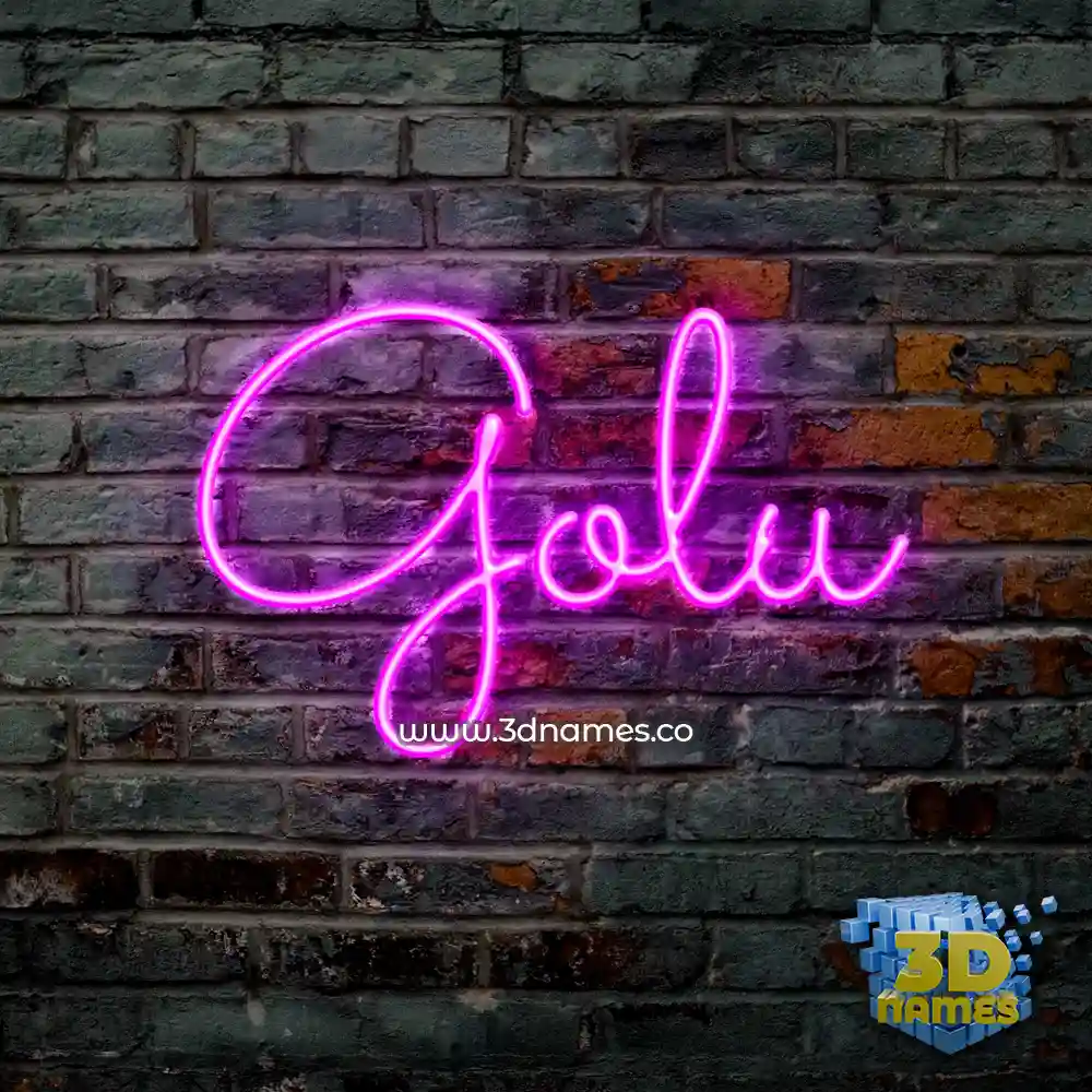 golu in Pink Neon style - 3D name wallpaper
