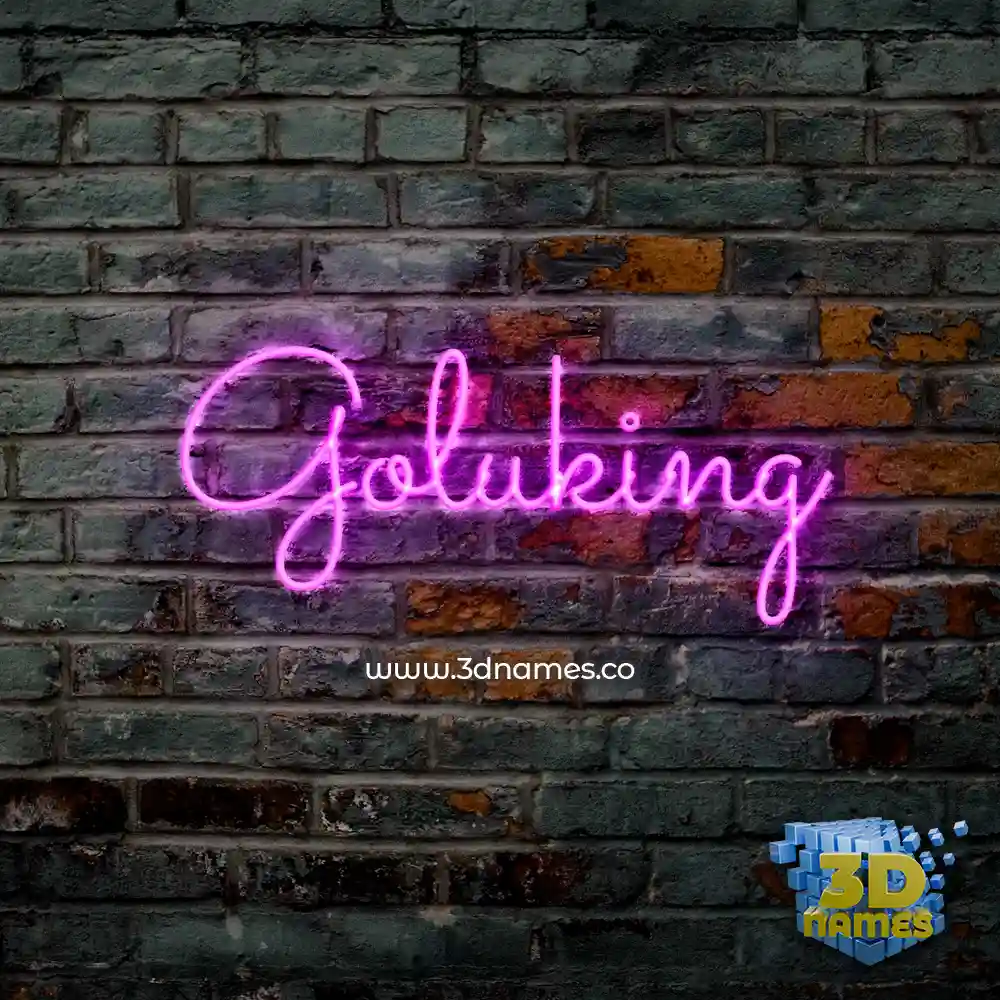 goluking in Pink Neon style - 3D name wallpaper