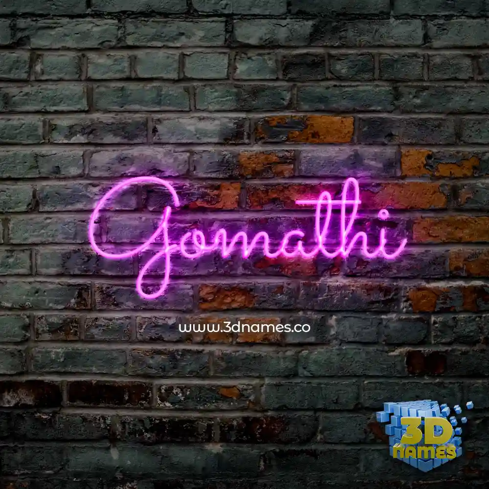 gomathi in Pink Neon style - 3D name wallpaper