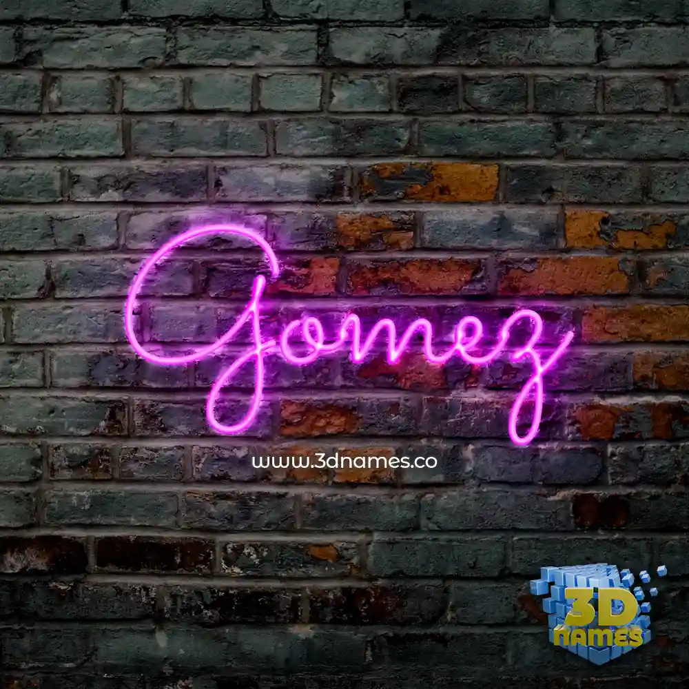 gomez in Pink Neon style - 3D name wallpaper