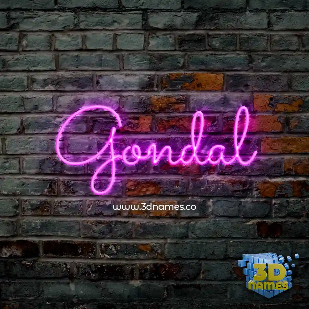 gondal in Pink Neon style - 3D name wallpaper