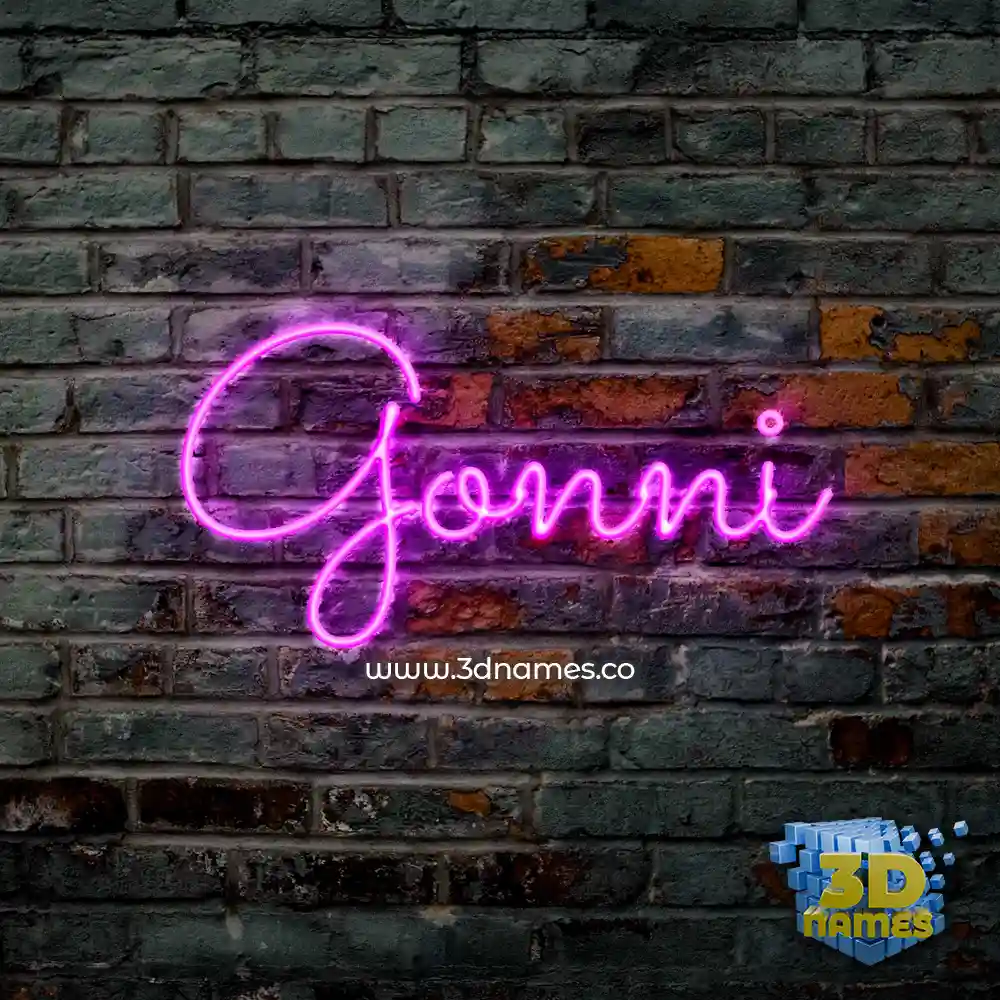 gonni in Pink Neon style - 3D name wallpaper