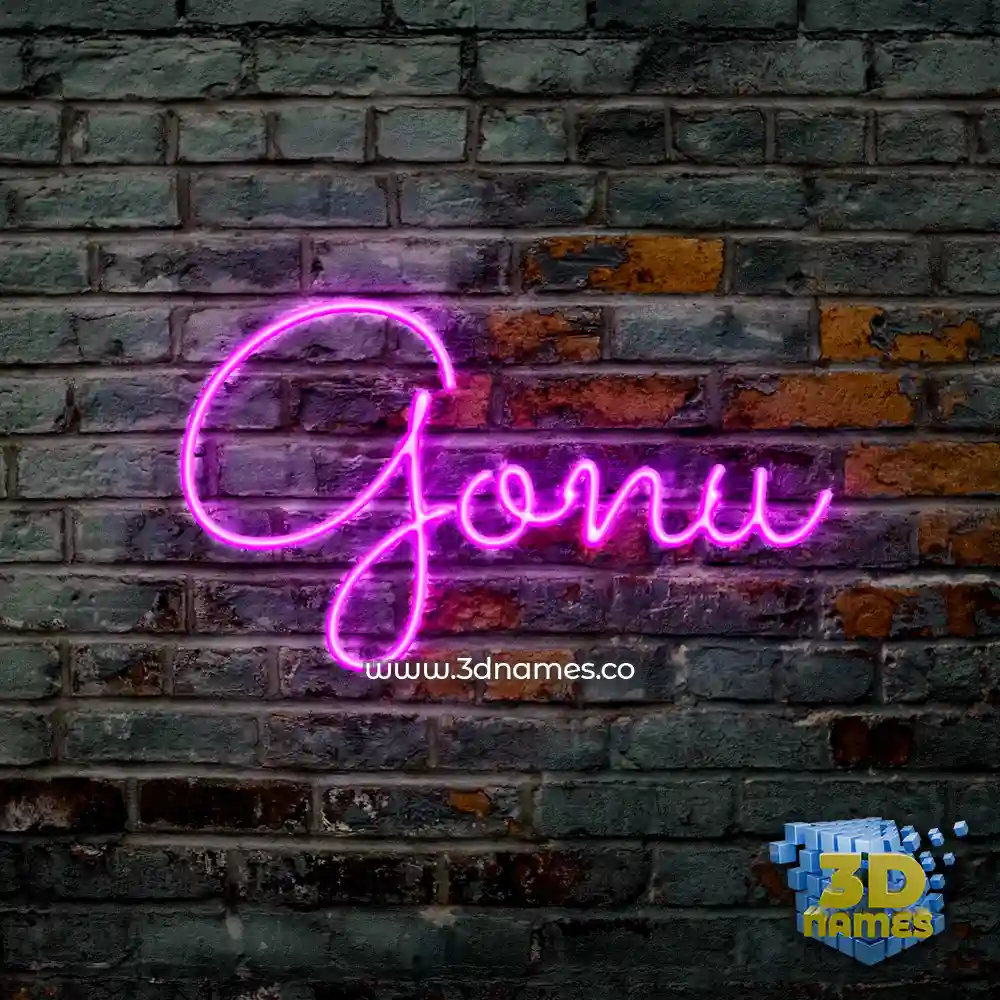 gonu in Pink Neon style - 3D name wallpaper