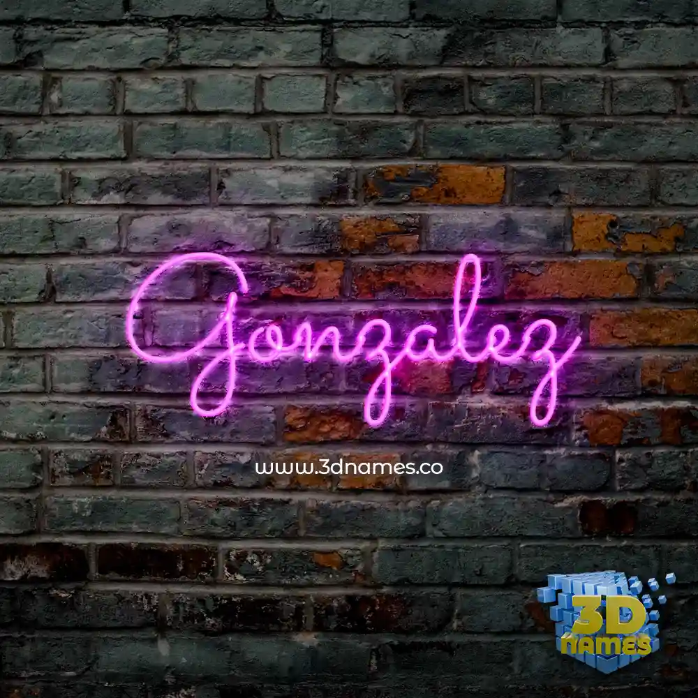 gonzalez in Pink Neon style - 3D name wallpaper