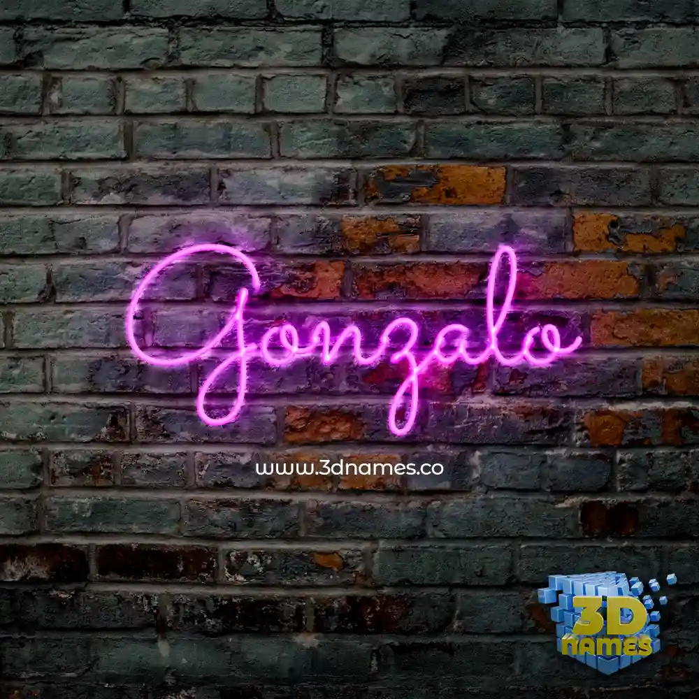 gonzalo in Pink Neon style - 3D name wallpaper