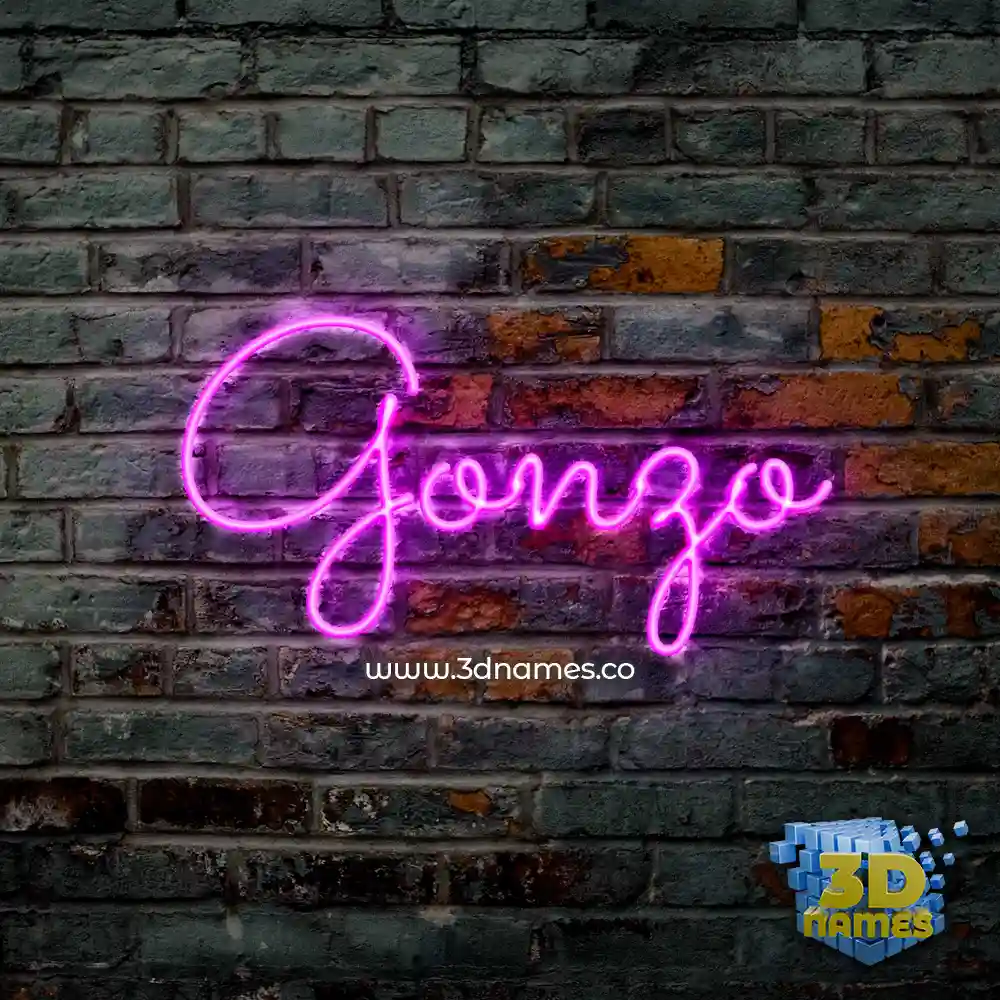 gonzo in Pink Neon style - 3D name wallpaper