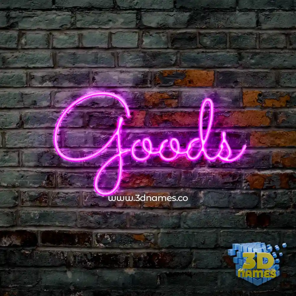 goods in Pink Neon style - 3D name wallpaper