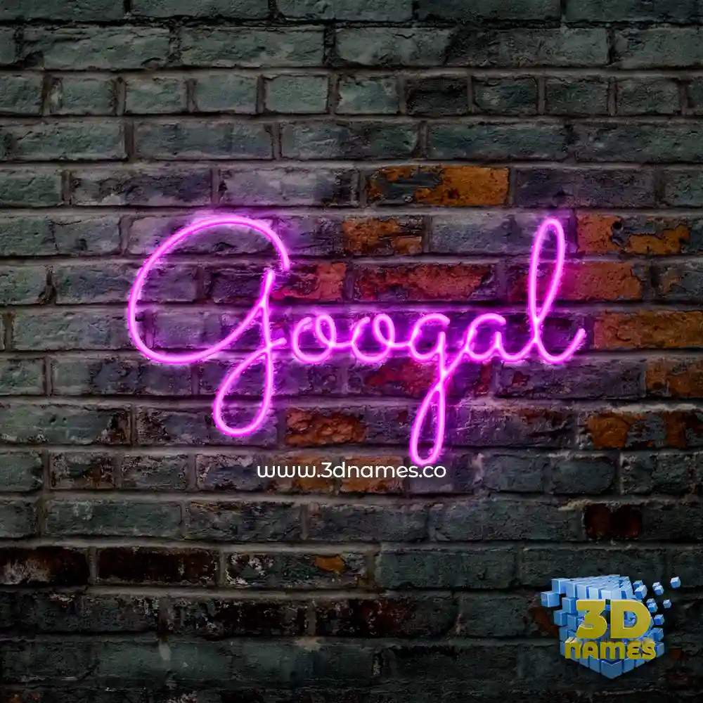 googal in Pink Neon style - 3D name wallpaper