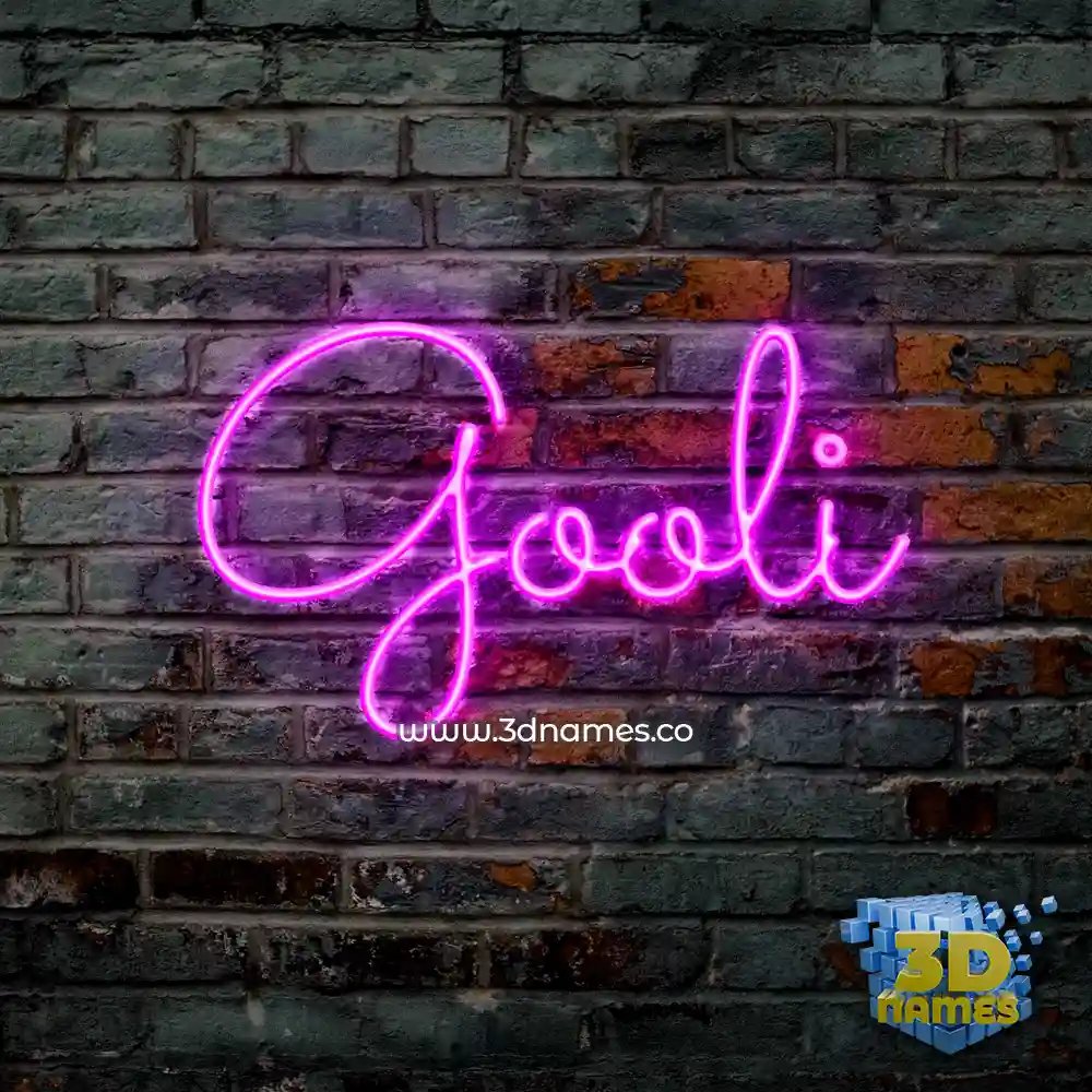 gooli in Pink Neon style - 3D name wallpaper