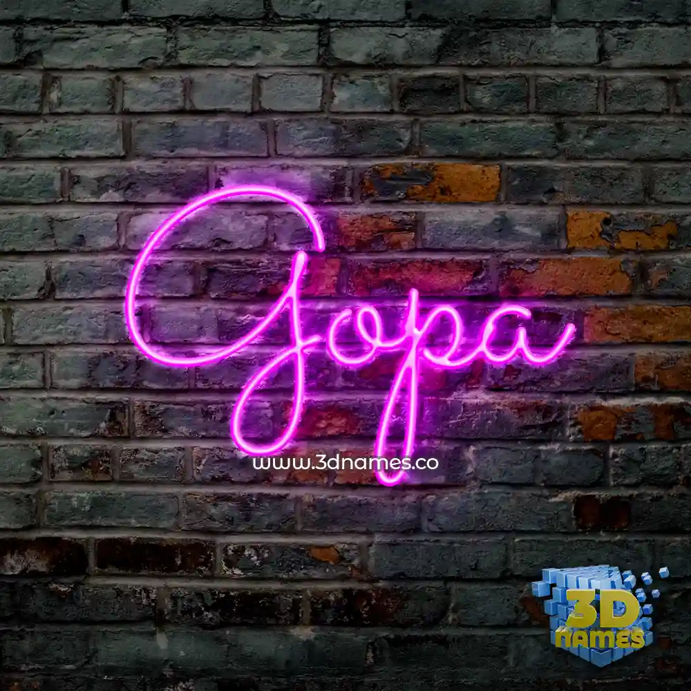gopa in Pink Neon style - 3D name wallpaper