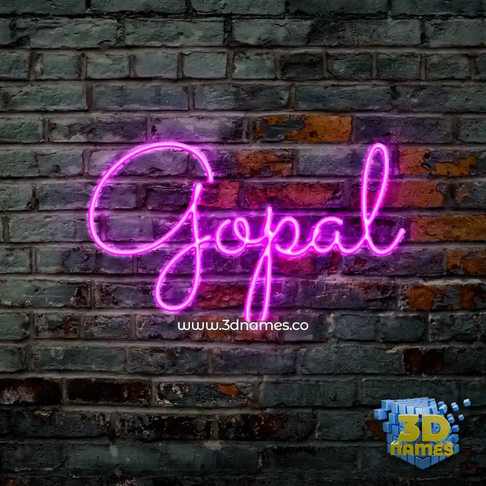gopal in Pink Neon style - 3D name wallpaper