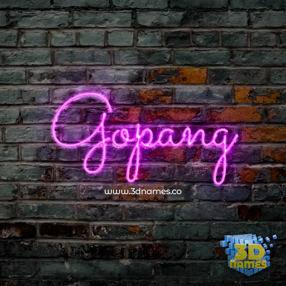 gopang in Pink Neon style - 3D name wallpaper