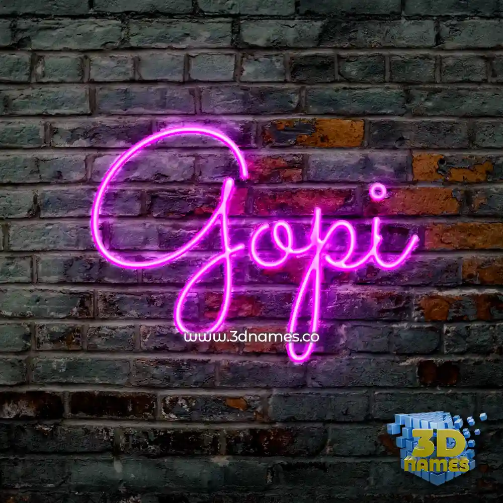 gopi in Pink Neon style - 3D name wallpaper