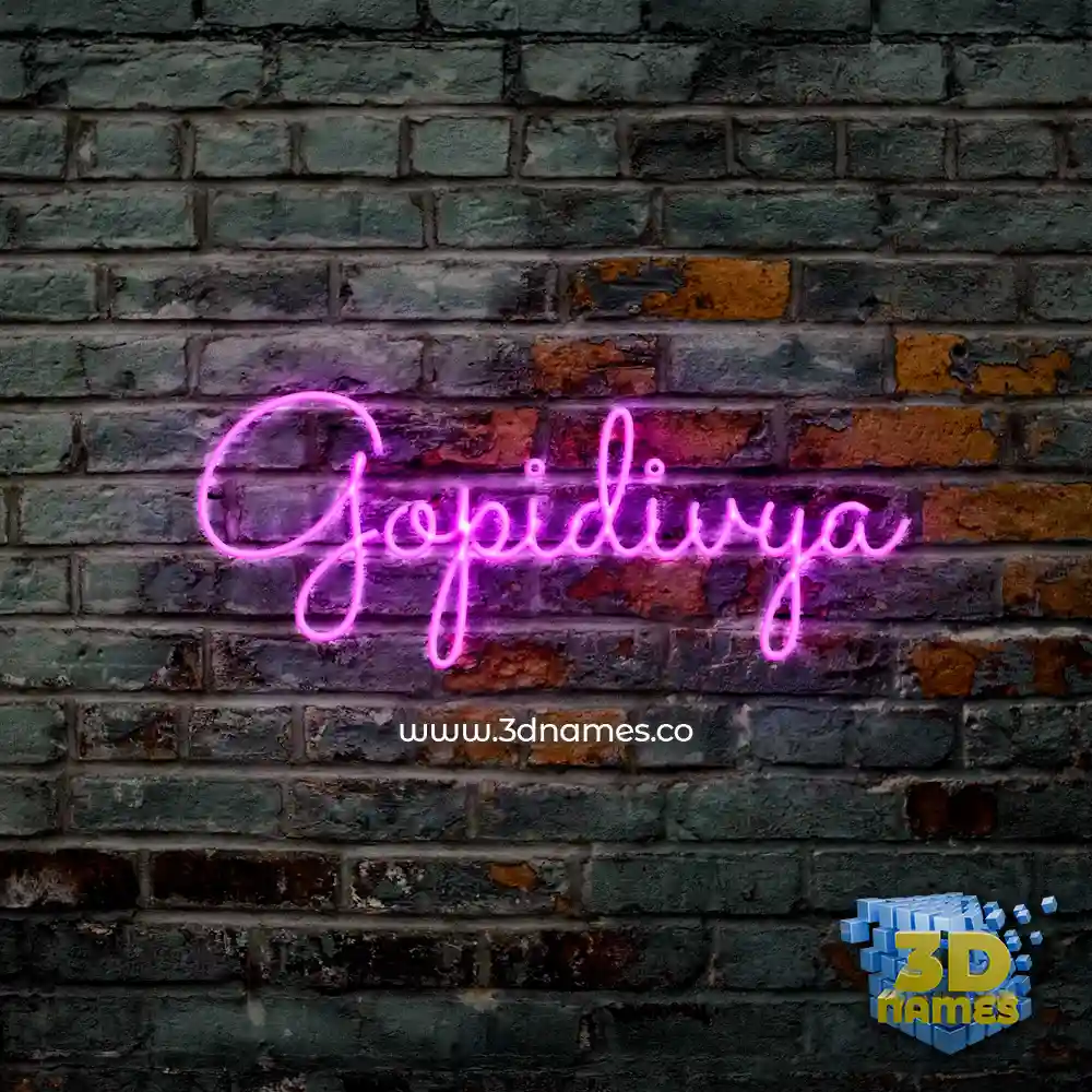 gopidivya in Pink Neon style - 3D name wallpaper