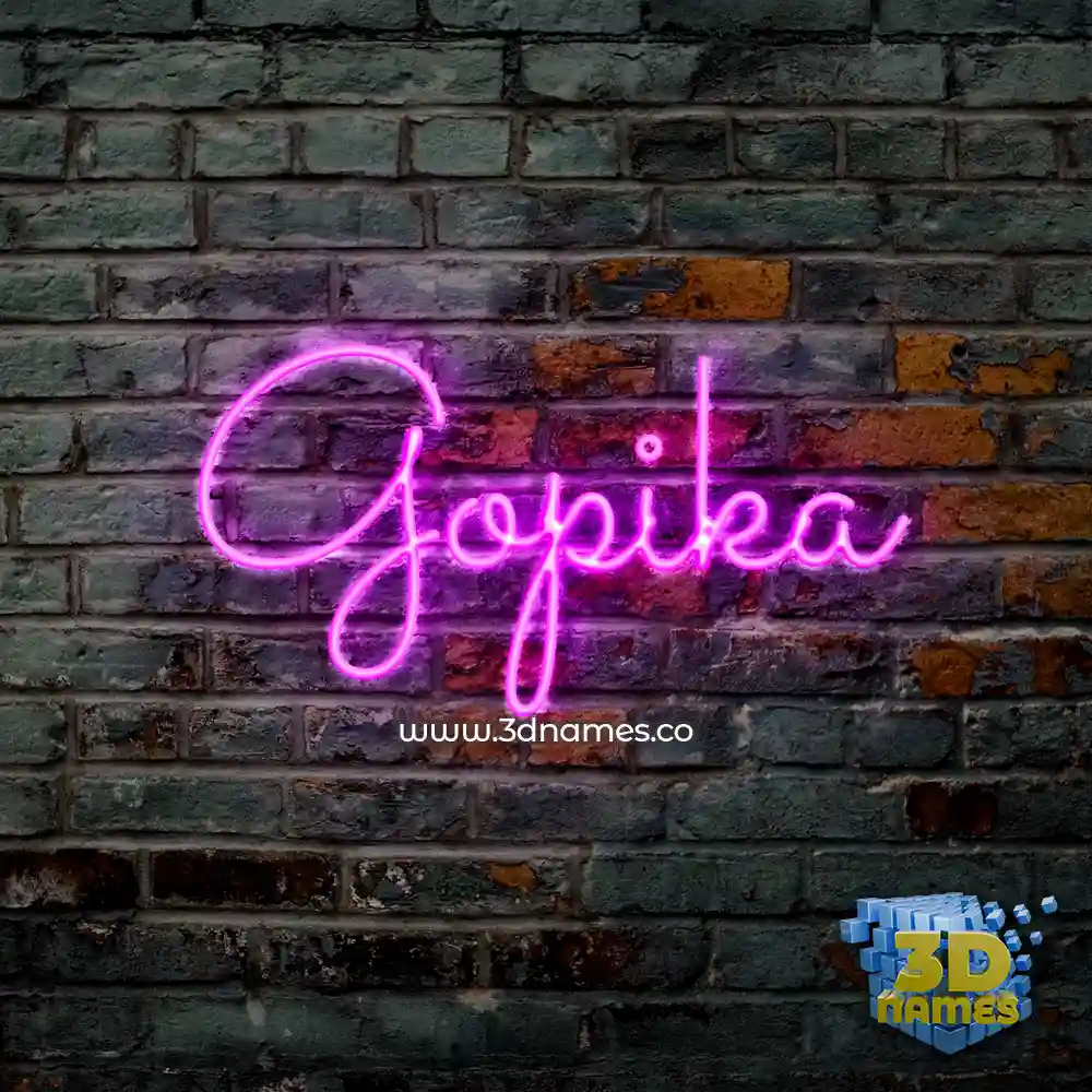 gopika in Pink Neon style - 3D name wallpaper