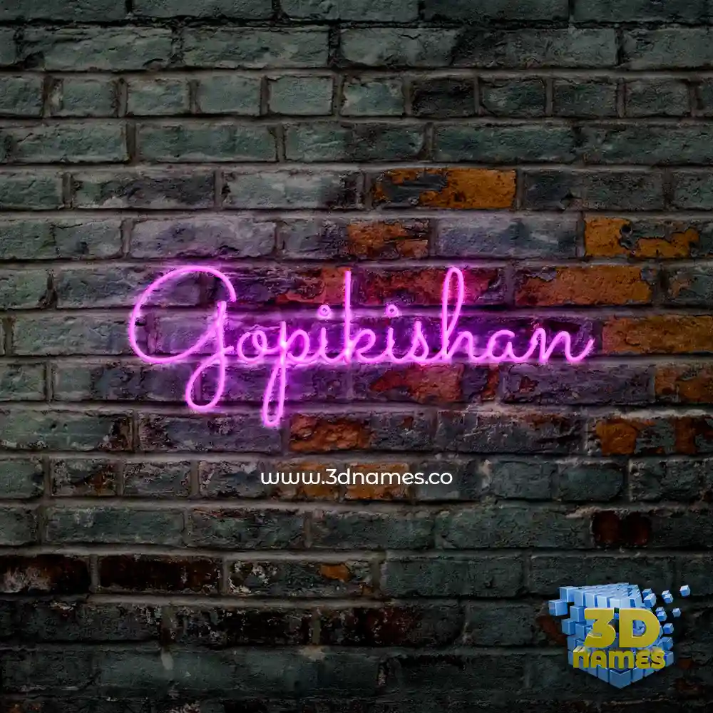 gopikishan in Pink Neon style - 3D name wallpaper