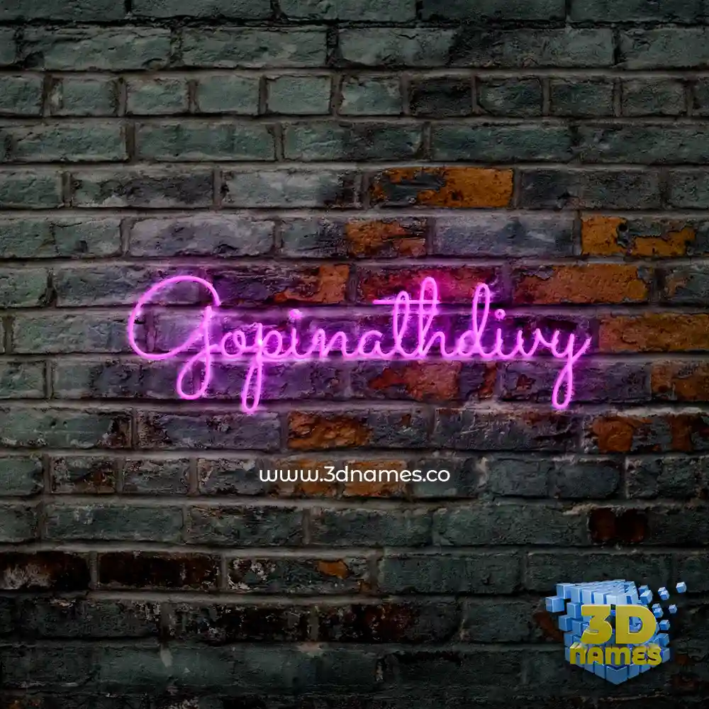 gopinathdivy in Pink Neon style - 3D name wallpaper