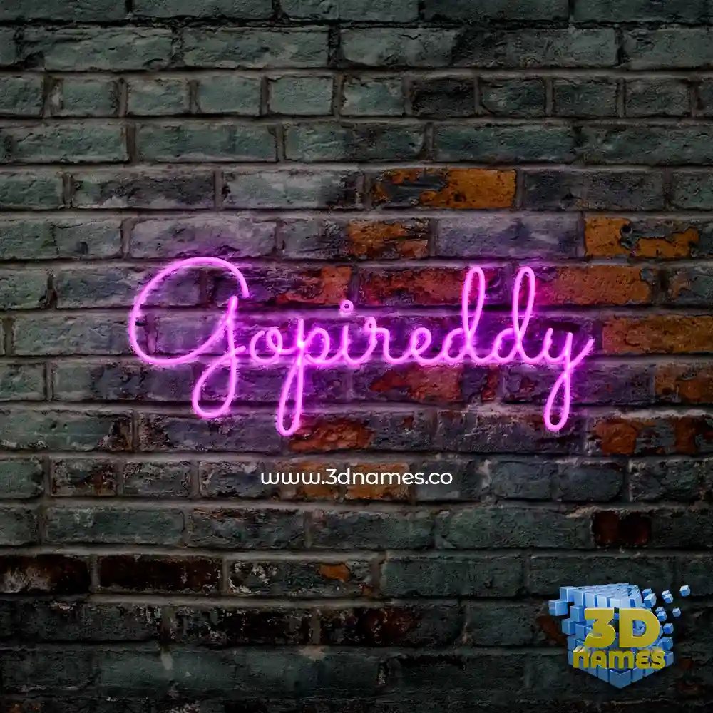 gopireddy in Pink Neon style - 3D name wallpaper