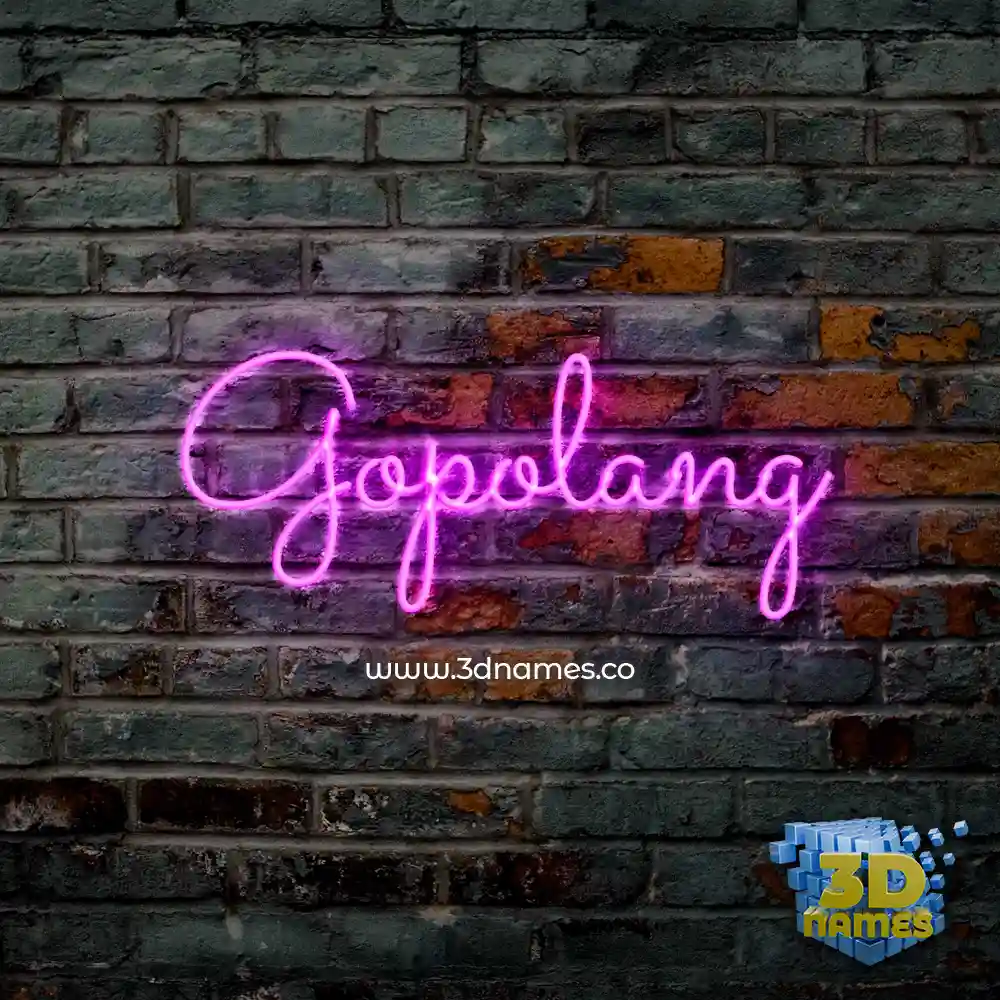 gopolang in Pink Neon style - 3D name wallpaper