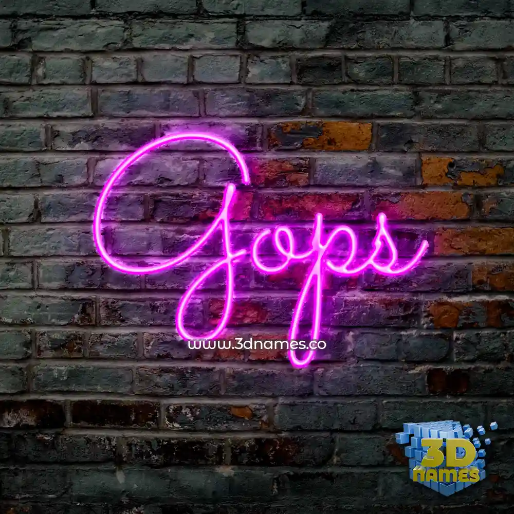 gops in Pink Neon style - 3D name wallpaper