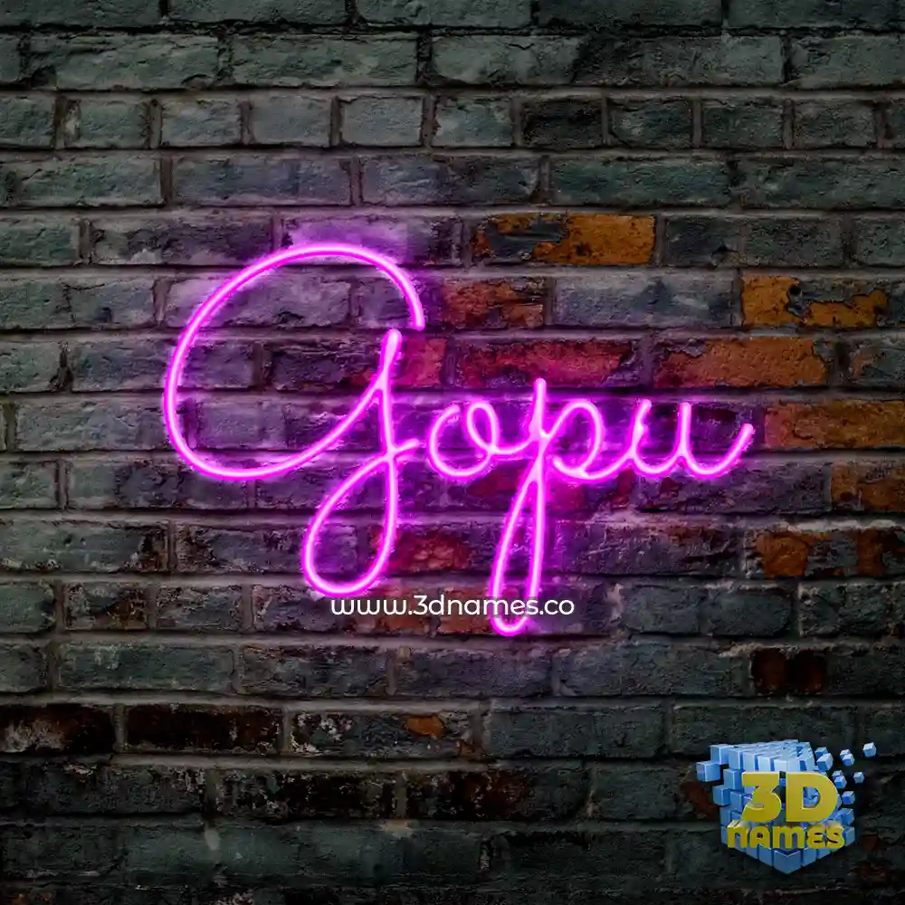 gopu in Pink Neon style - 3D name wallpaper