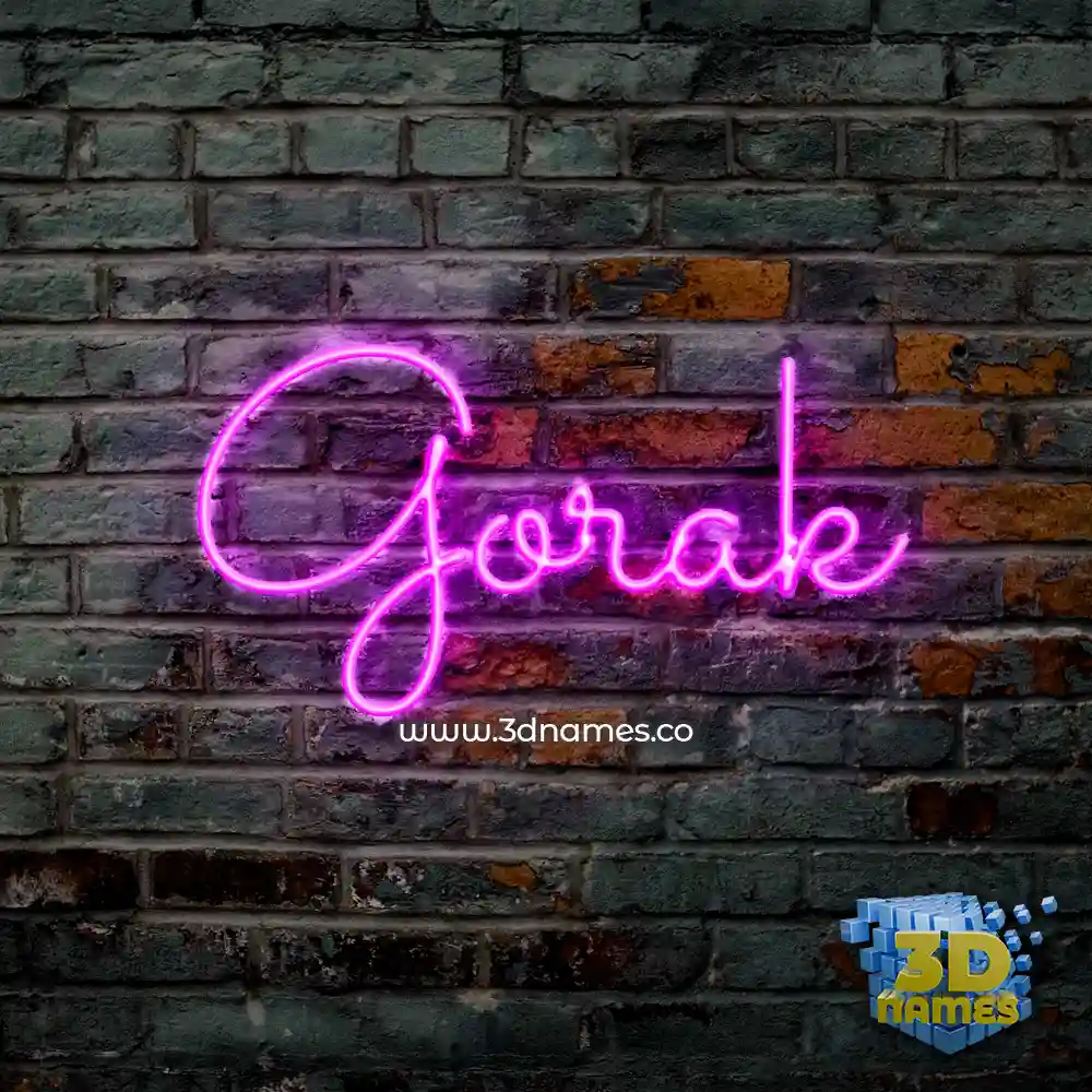 gorak in Pink Neon style - 3D name wallpaper