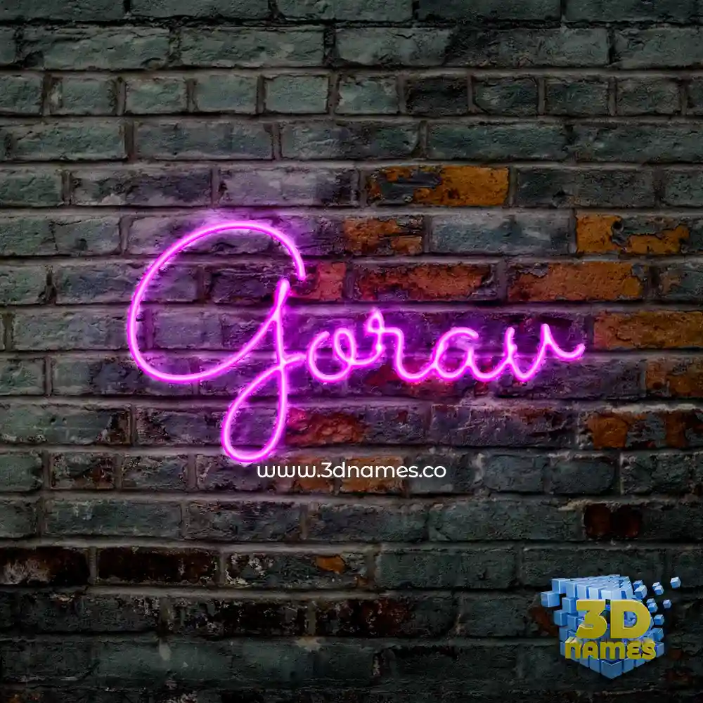 gorav in Pink Neon style - 3D name wallpaper
